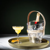 "Happy Go Sparkly" Champagne Bucket - Cream Leather Strap - Heating & Plumbing London -